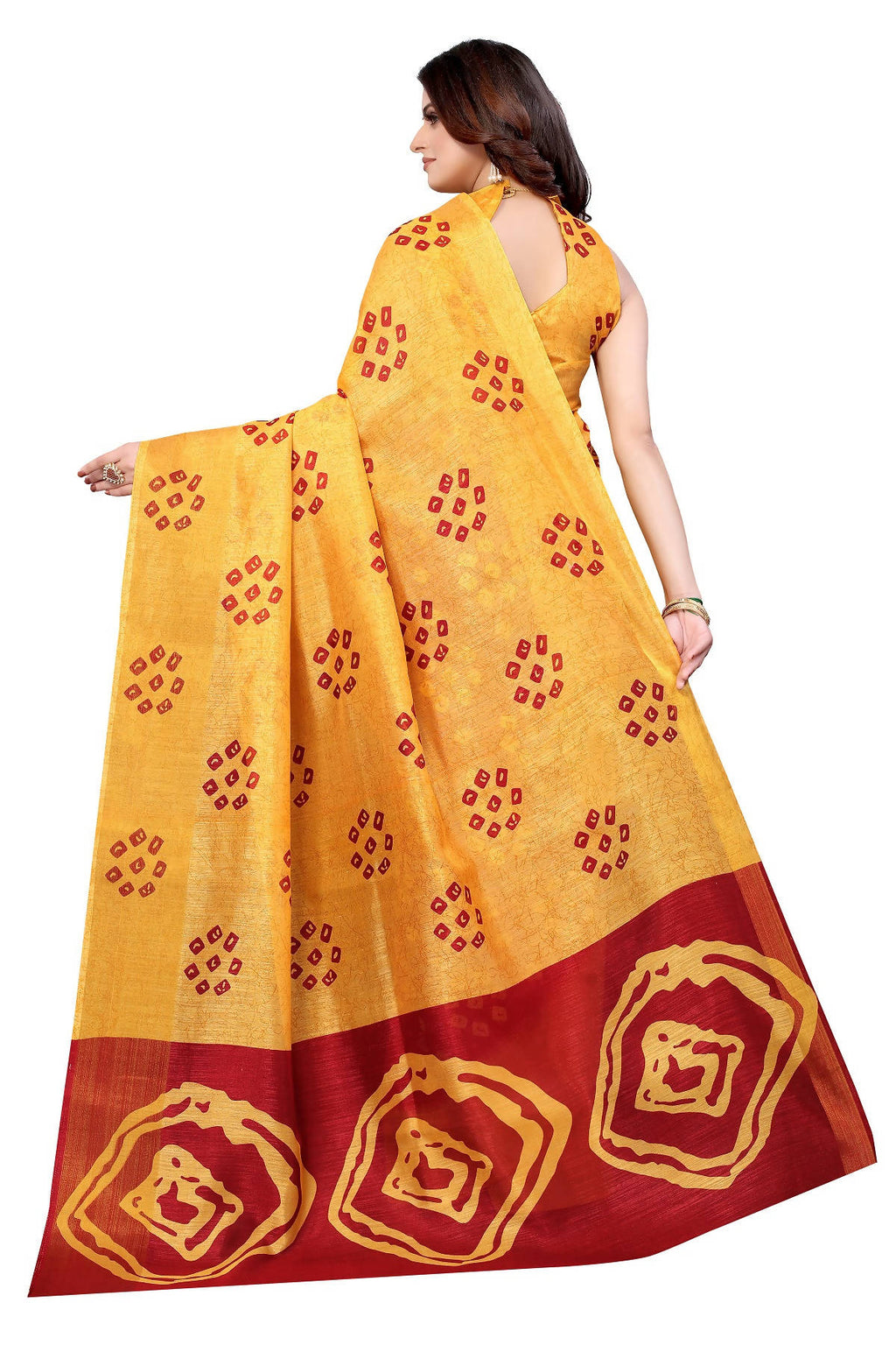 Vamika Ethnic Fire Maroon Jari Border Linen Saree