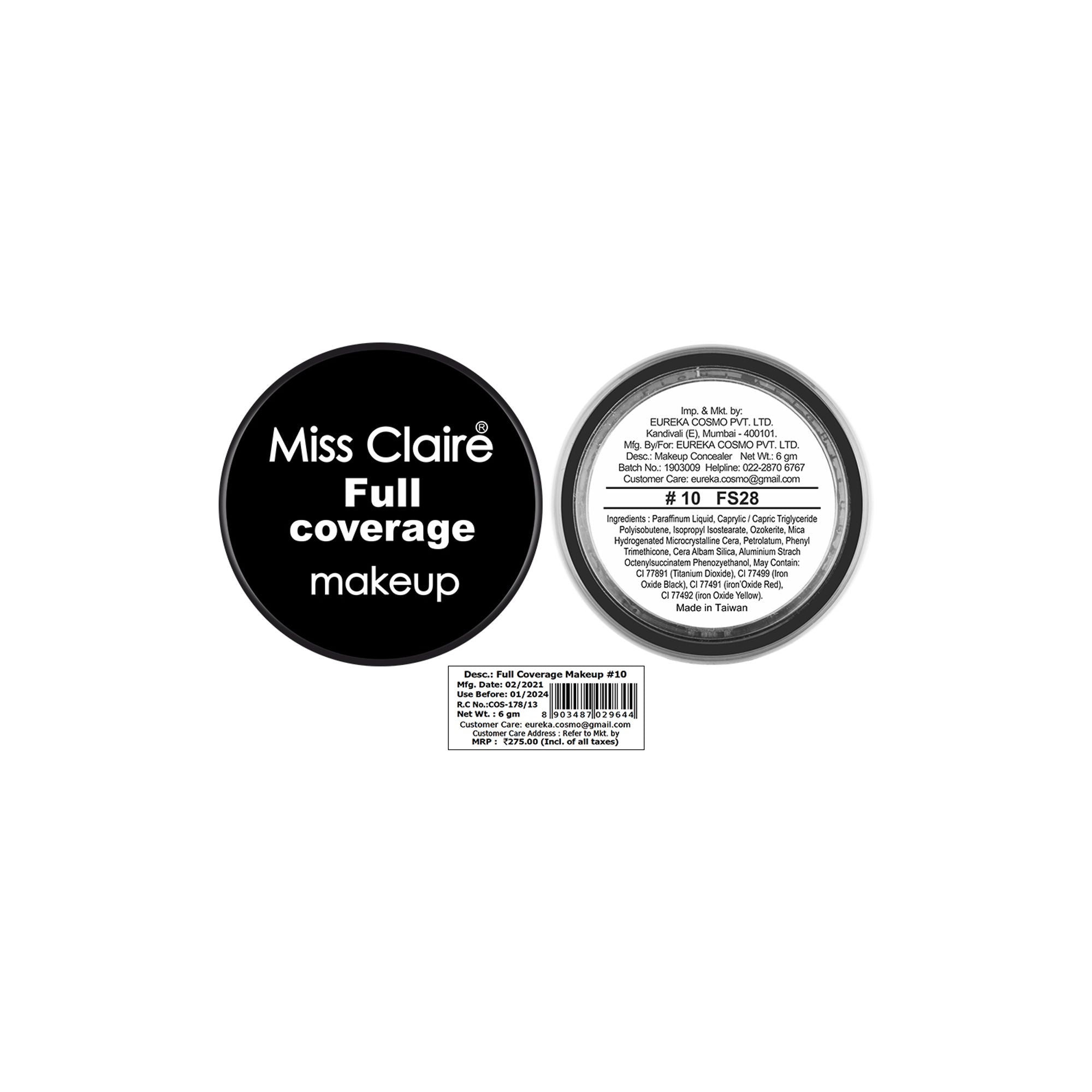 Miss Claire Full Coverage Makeup + Concealer - 10