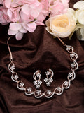 Saraf RS Jewellery Rose Gold-Polished White AD-Studded Jewellery Set