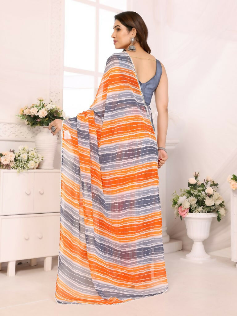 Designer Partywear Multi Georgette Fancy Saree - Satrangi