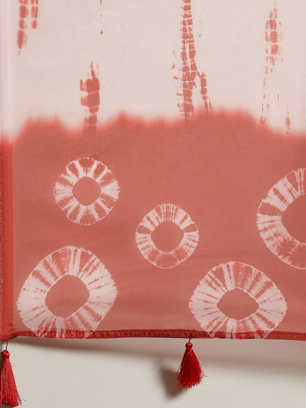 Red Organza Printed Saree With Blouse Piece - Nivaa