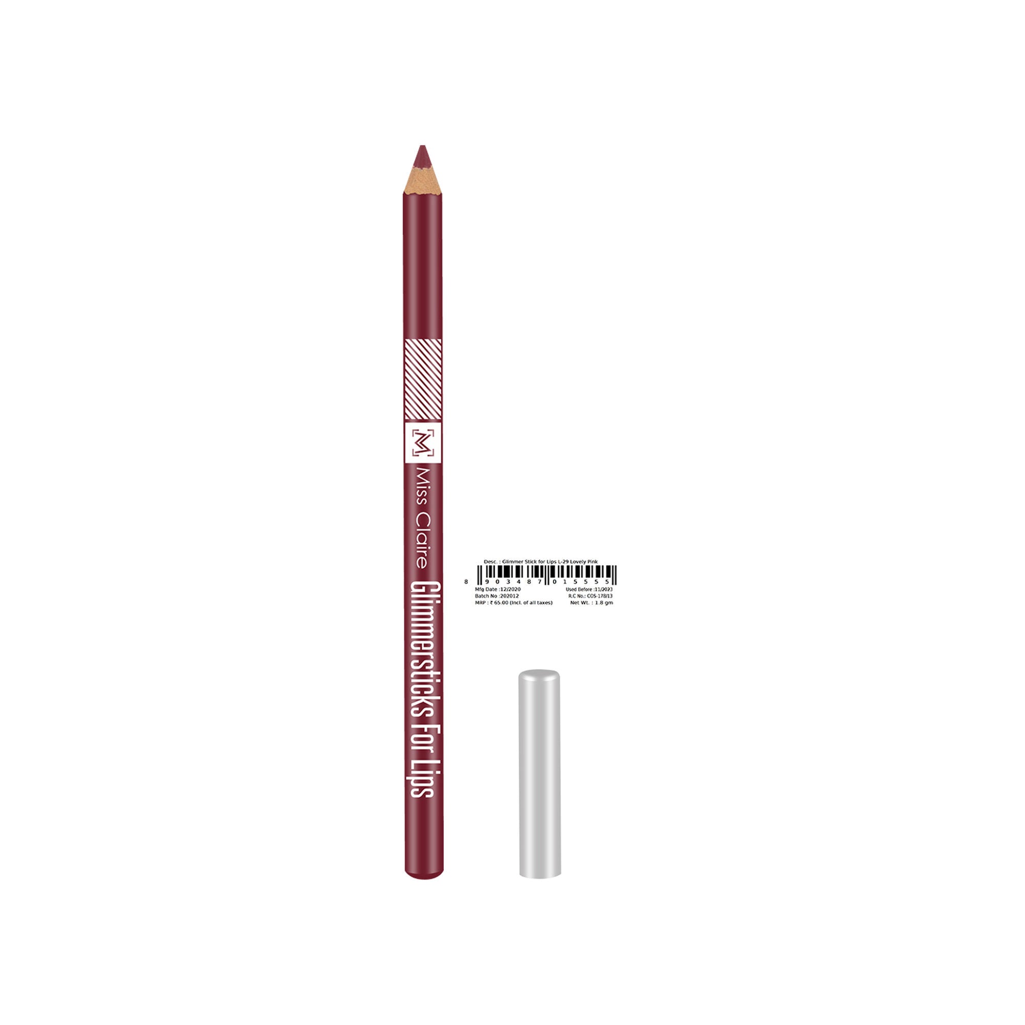 Miss Claire Glimmersticks For Lips - Lovely Pink L-29