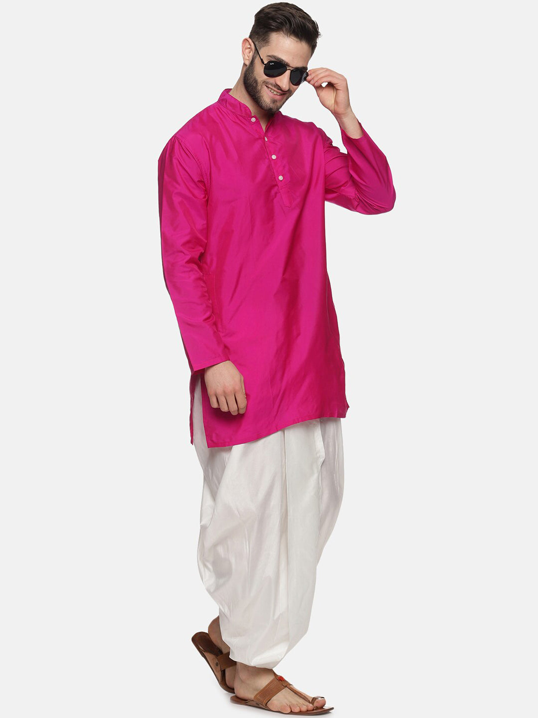 Sethukrishna Men Rose Kurta with Trousers