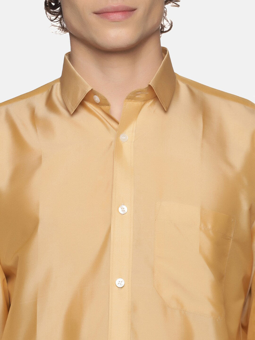 Sethukrishna Men Cream-Colored Solid Dhotis With Angavastram