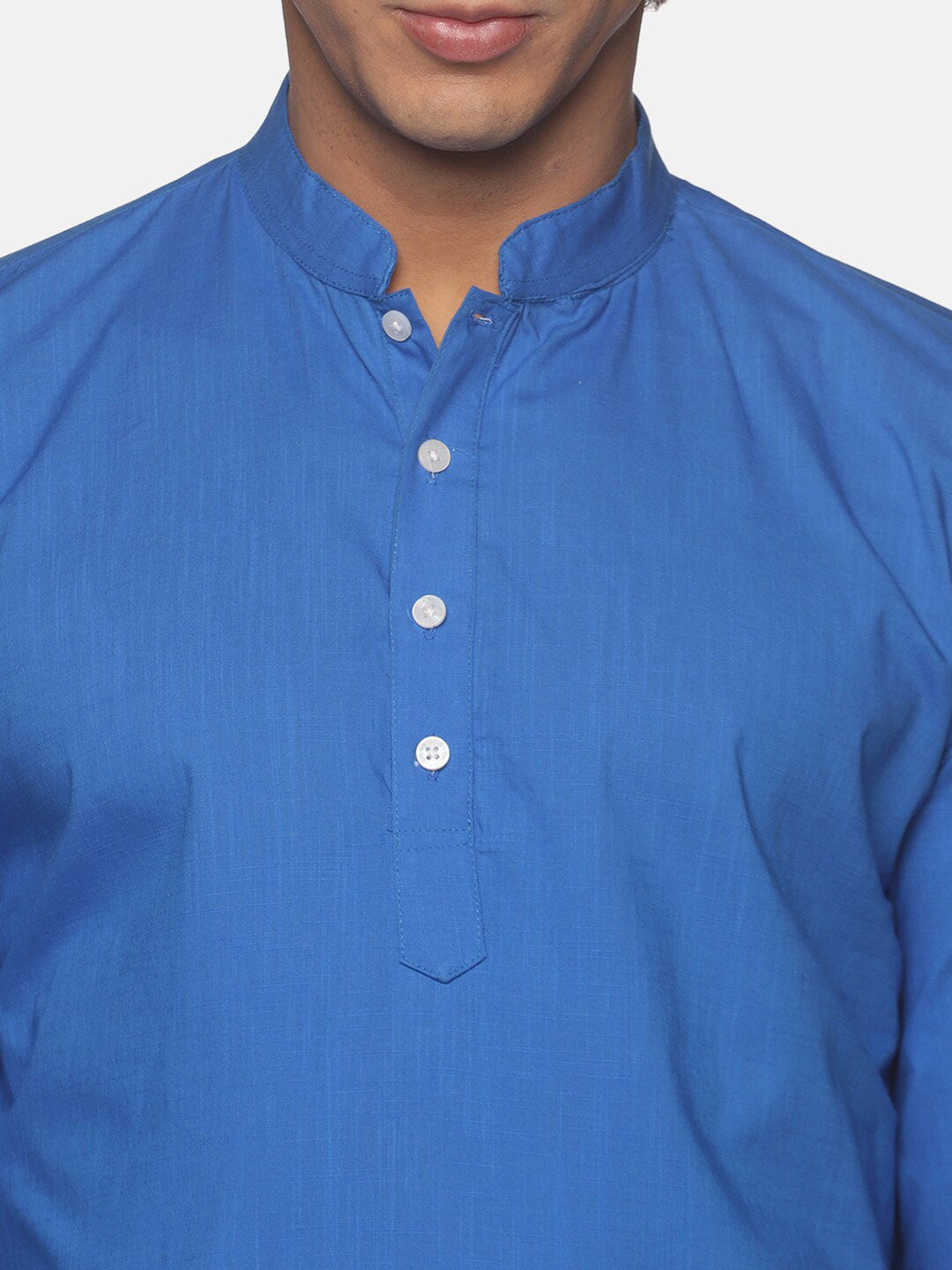 Sethukrishna Men Blue Pure Cotton Kurta with Pyjamas