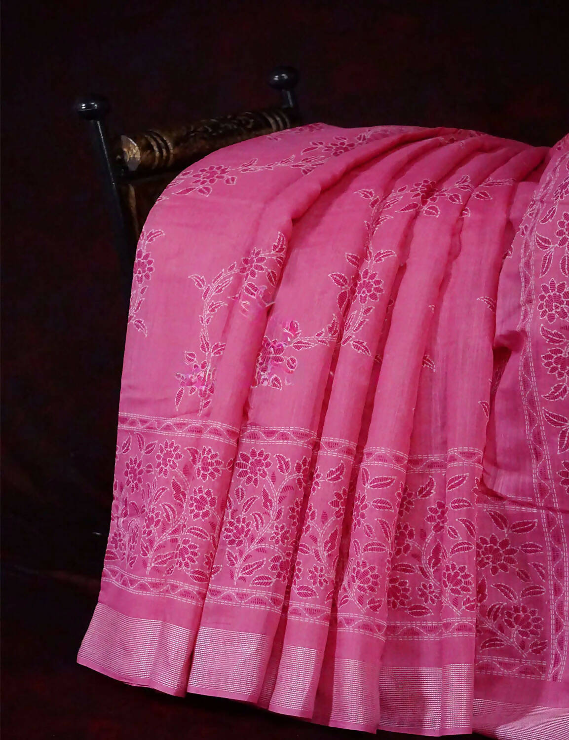 Pink Colour Printed Design Semi Chanderi Office/Regular Wear By Gayathri Reddy Designer Studio