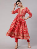 Aks Ethnic Motifs Printed Cotton Anarkali Kurta