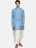 Sethukrishna Men Blue Kurta with Dhoti Pants