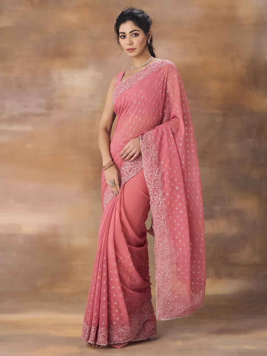 kasee Embroidered Poly Georgette Saree