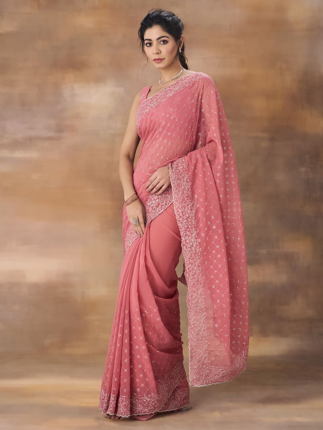 kasee Embroidered Poly Georgette Saree