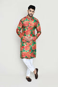 Joban Fashion Green Colored Modal Silk Fabric Kurta With Straight Fit Pant