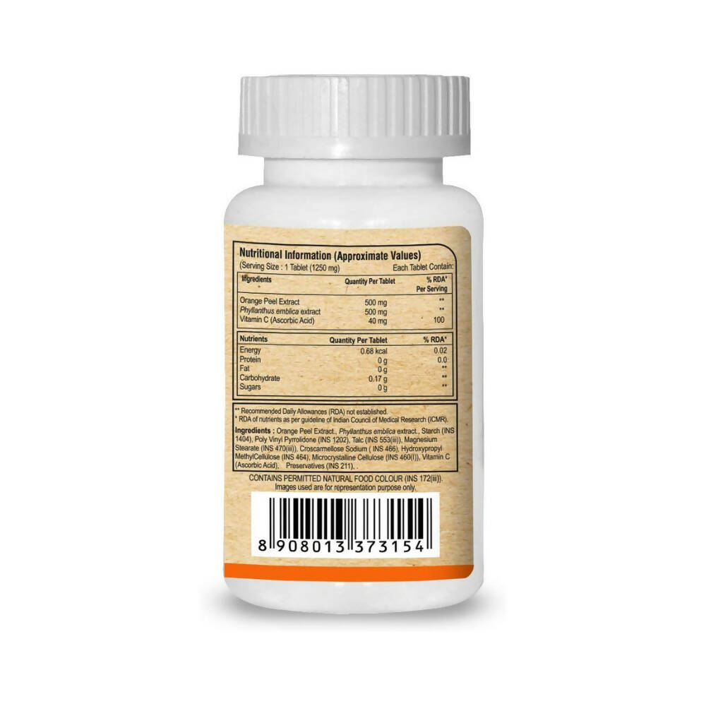Pure Nutrition Vitamin C with Orange Peel & Amla Extract Veg Tablets