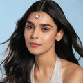 Silver Kundan Maang Tikka- Ruby Raang