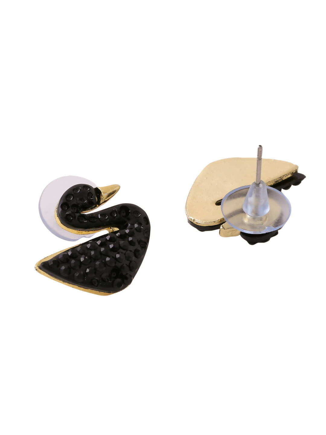 NVR Women Black Cz Studded Studs Earrings