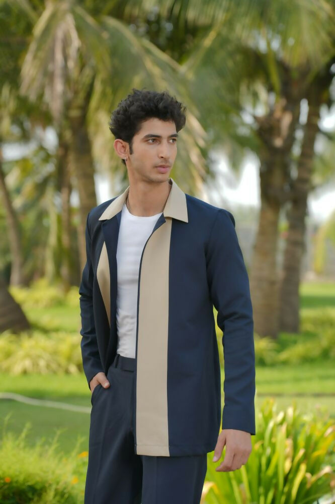 Duo Draft Navy Blue Shacket by Hilo Design