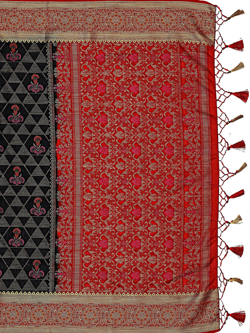 Mimosa Women's Kanjivaram Art Silk Black Saree