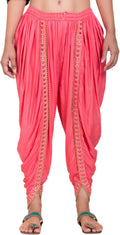 PAVONINE Gajri Color Embellished Beetel Rayon Fabric Patiala For Women & Girls