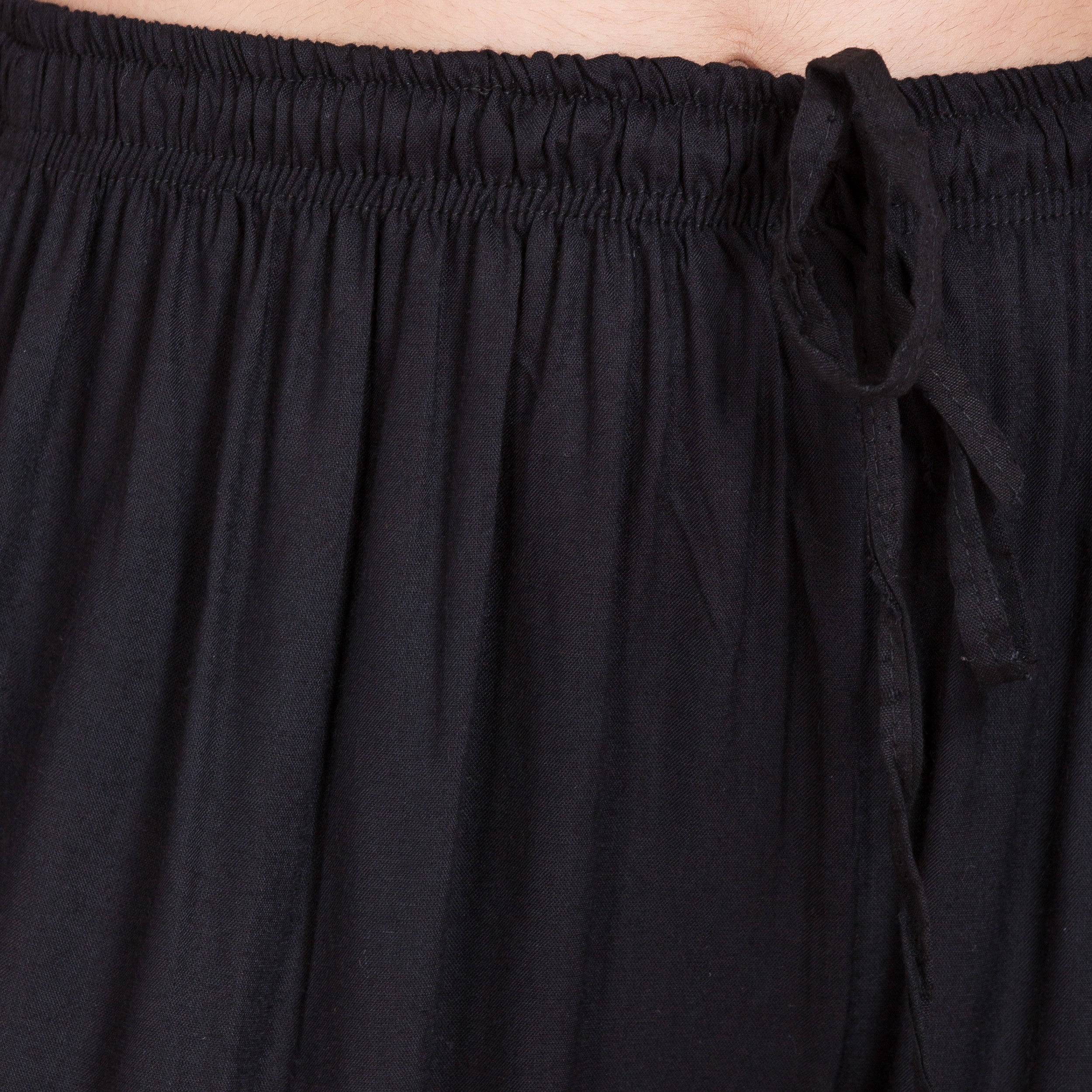 PAVONINE Black Color Solid 3-Panels Flared Sharara