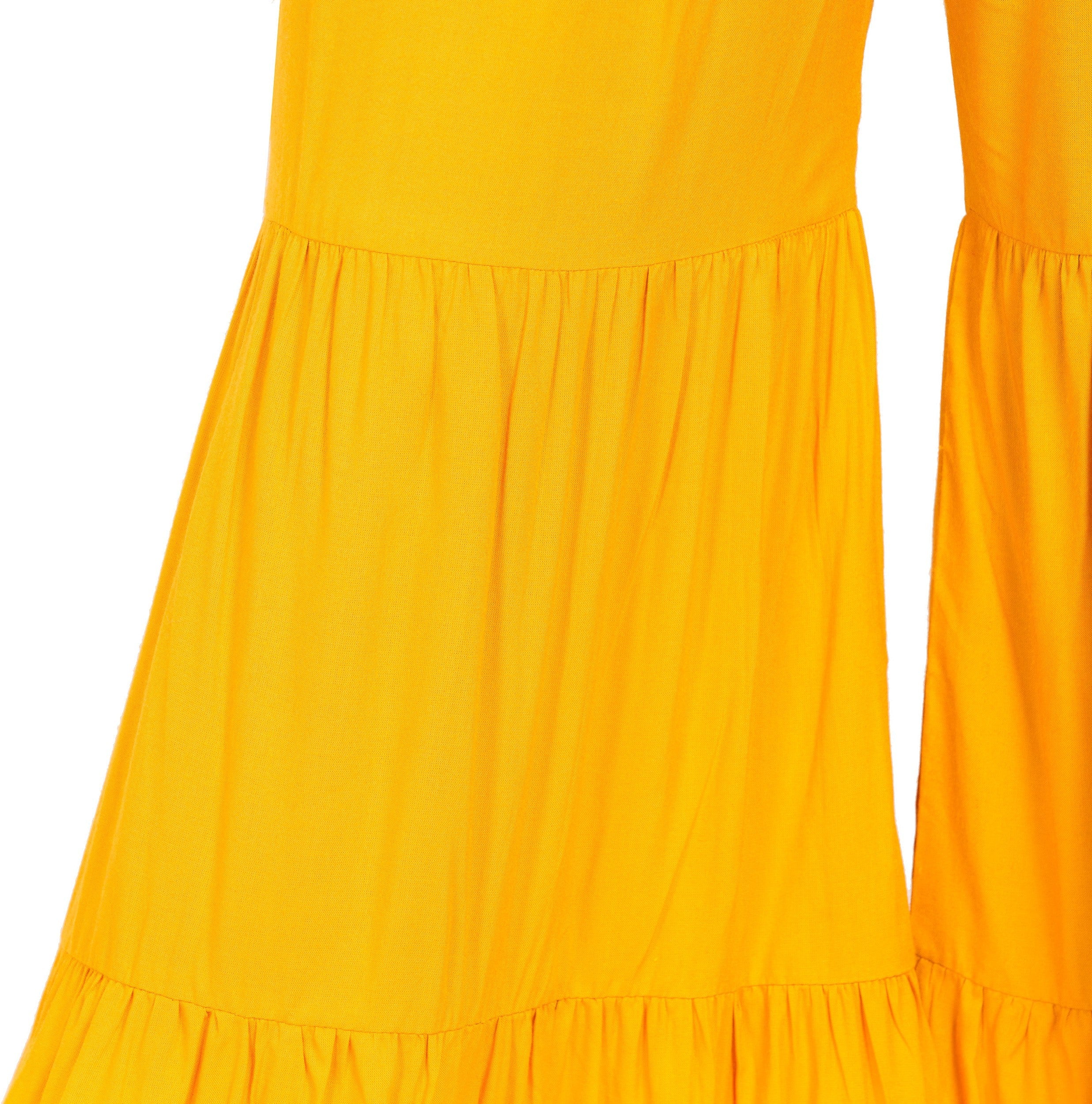 PAVONINE Mustard Color Solid 3-Panels Flared Sharara