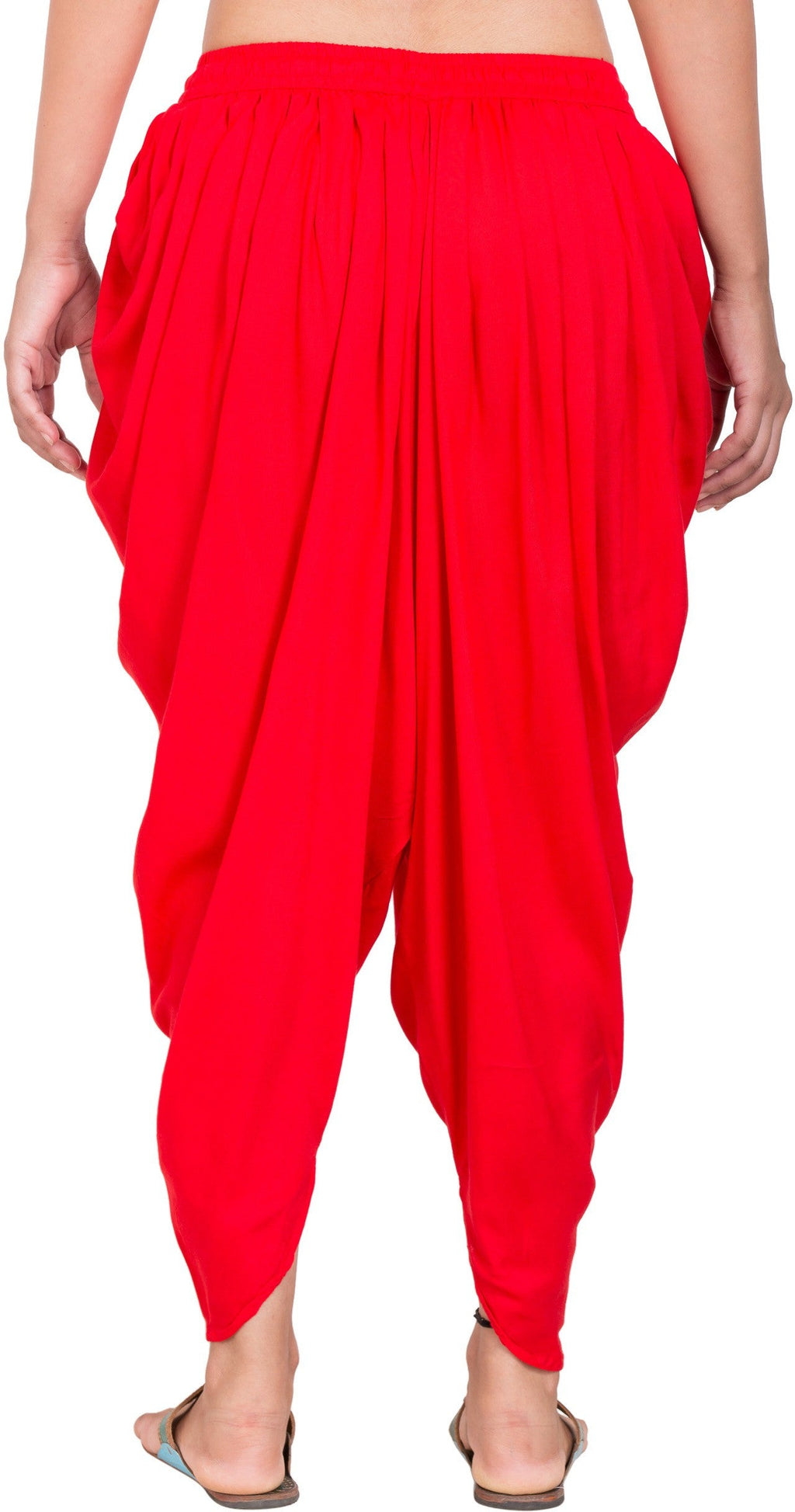 PAVONINE Red Color Solid Beetel Rayon Fabric Patiala For Women & Girls