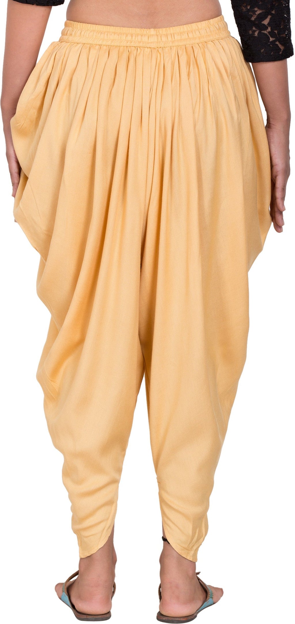PAVONINE Beige Color Solid Beetel Rayon Fabric Patiala For Women & Girls