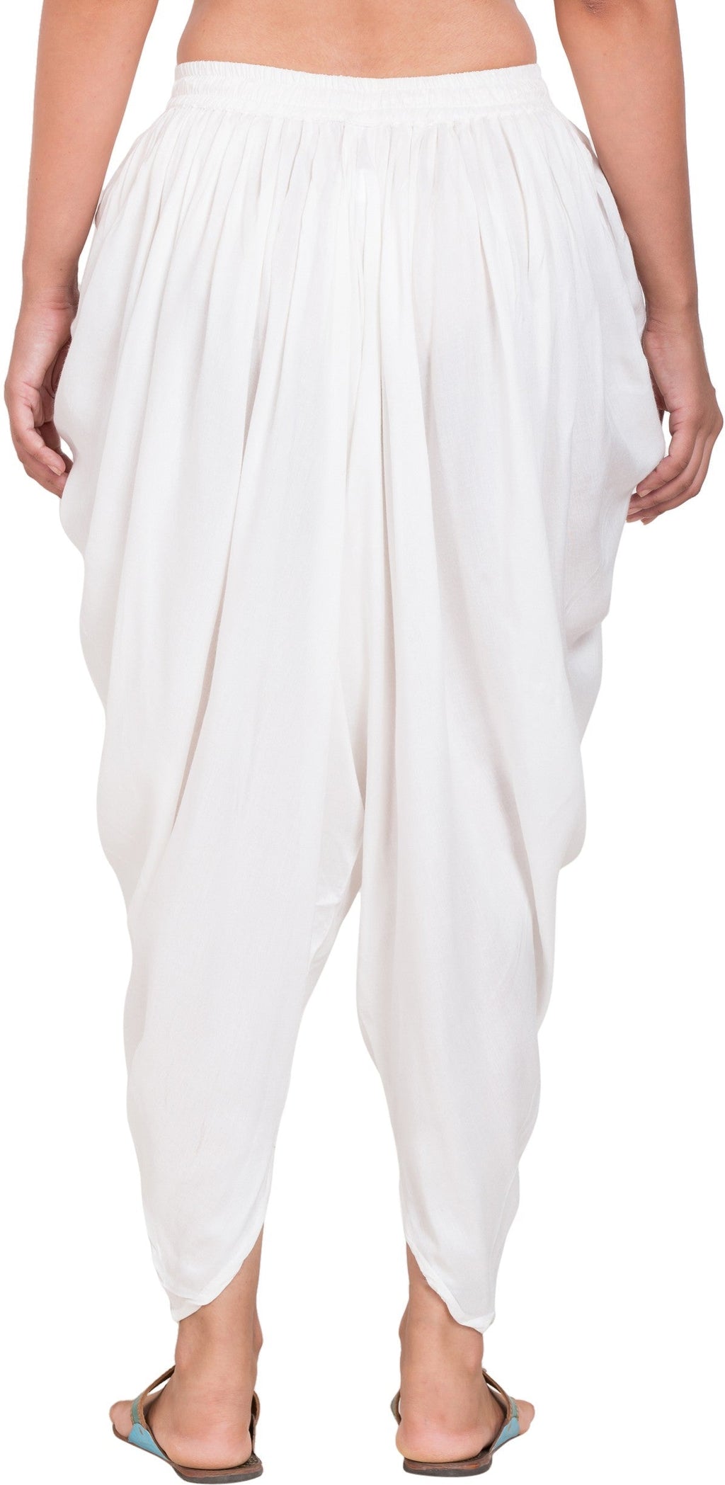 PAVONINE White Color Solid Beetel Rayon Fabric Patiala For Women & Girls
