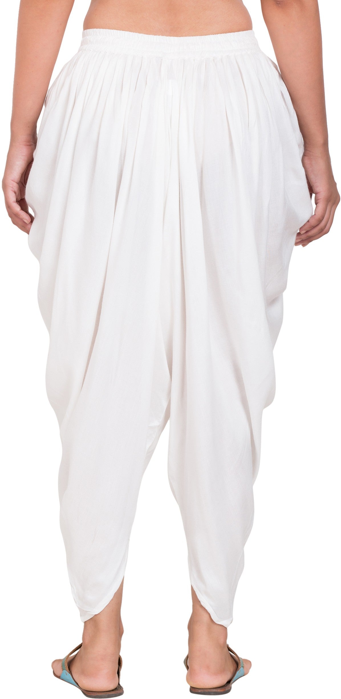 PAVONINE White Color Solid Beetel Rayon Fabric Patiala For Women & Girls