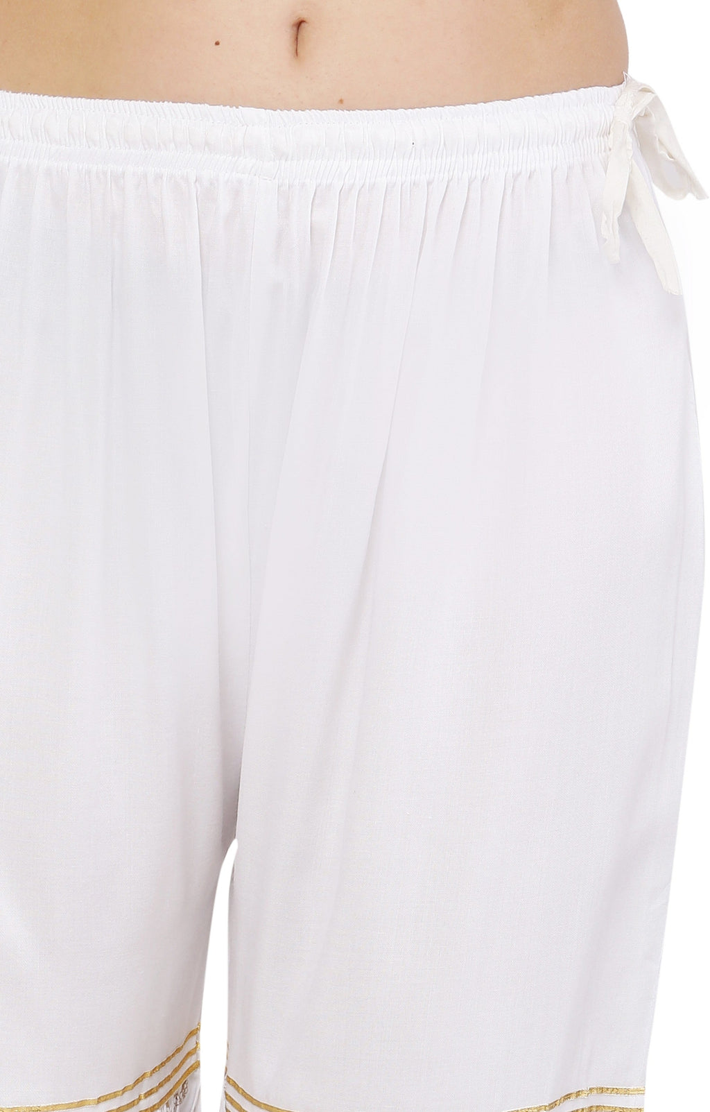 PAVONINE White Color 3-Panels Sequence Printed Flared Sharara For Women & Girls