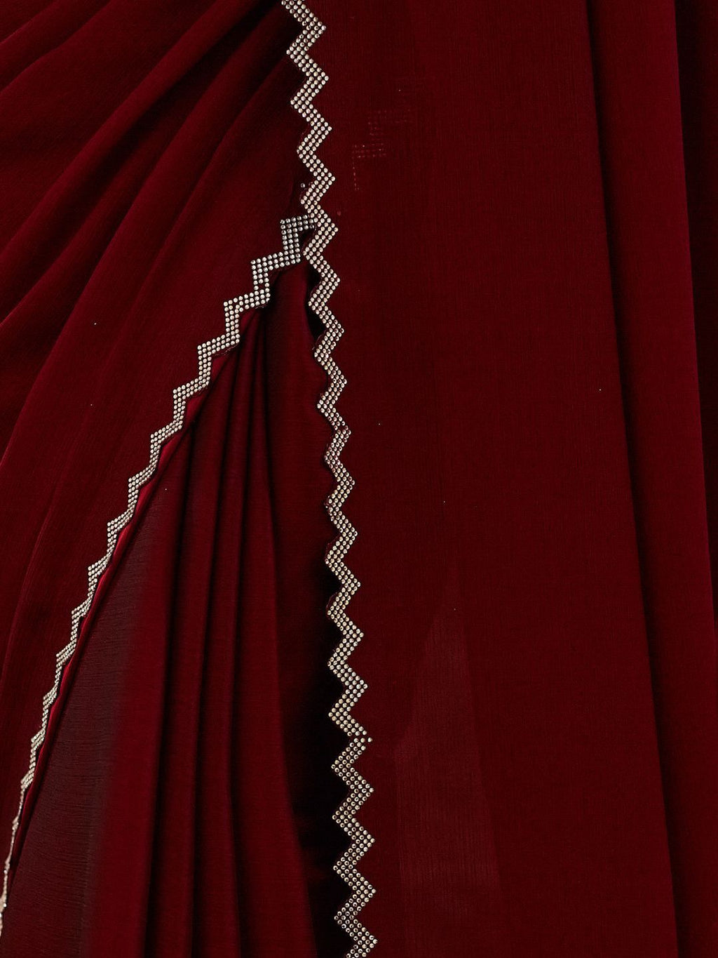 kasee Beads and Stones Pure Chiffon Saree