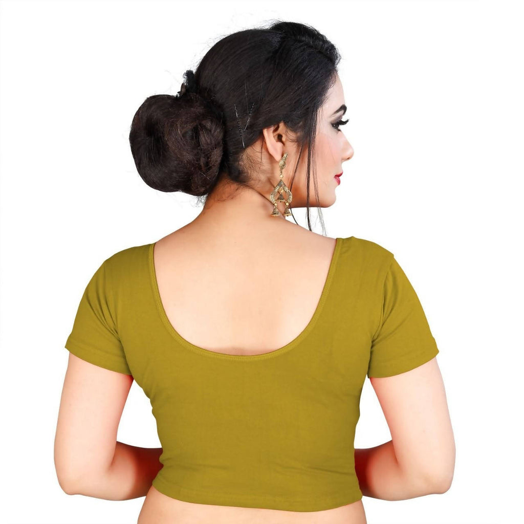 Vamika Mehandi Lycra Plain Blouse