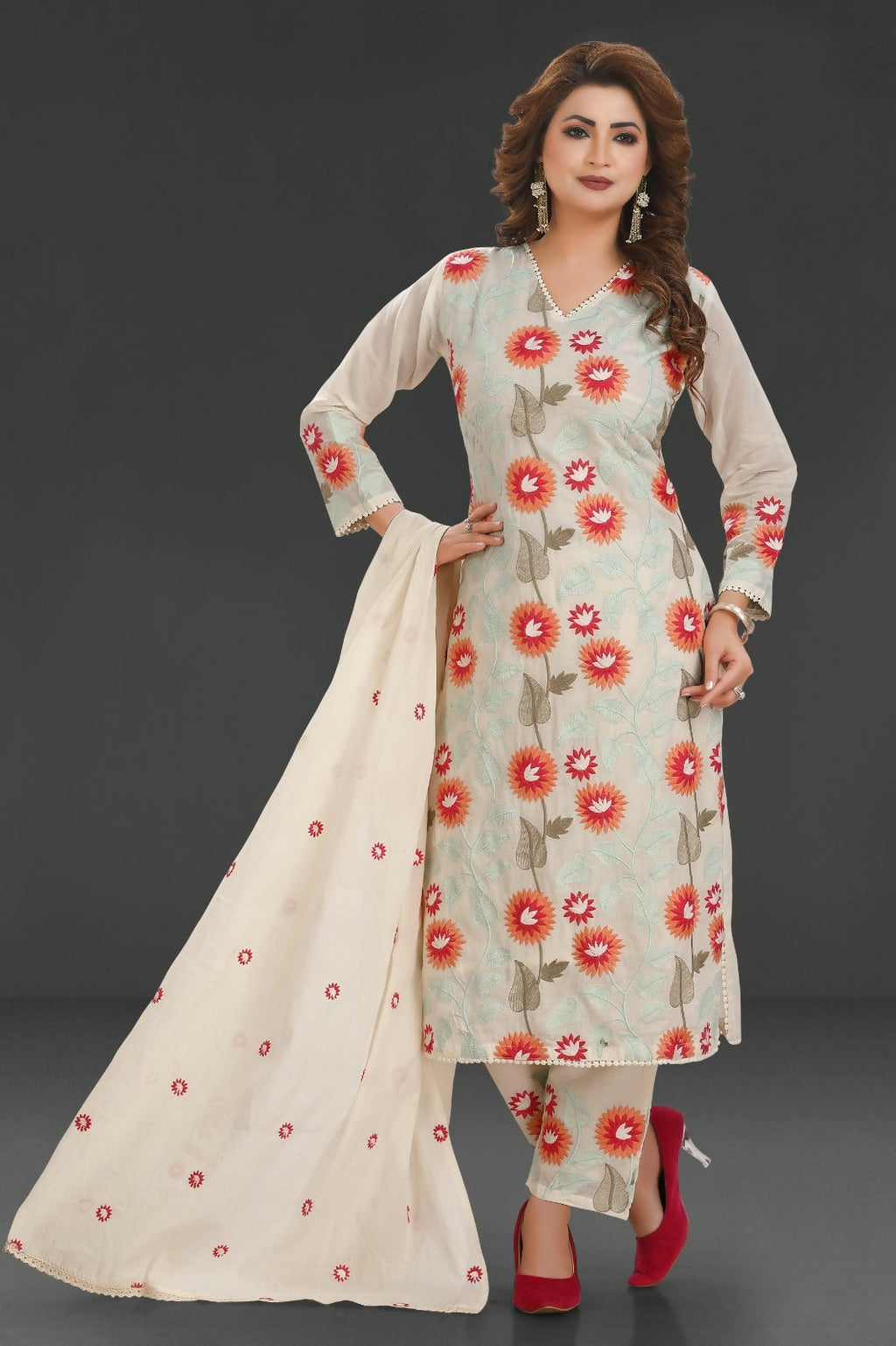 Joban Fashion Cotton Beige Color Kurta Set
