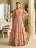 Anaita Orange Georgette Readymade Anarkali Suit with Embroidery Zarkan Work