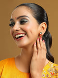 Ruby Raang Red Jasper Kundan Earrings