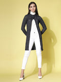 Women Self Design Long Navy Blue Acrylic Winter Shrug - Wool Trees