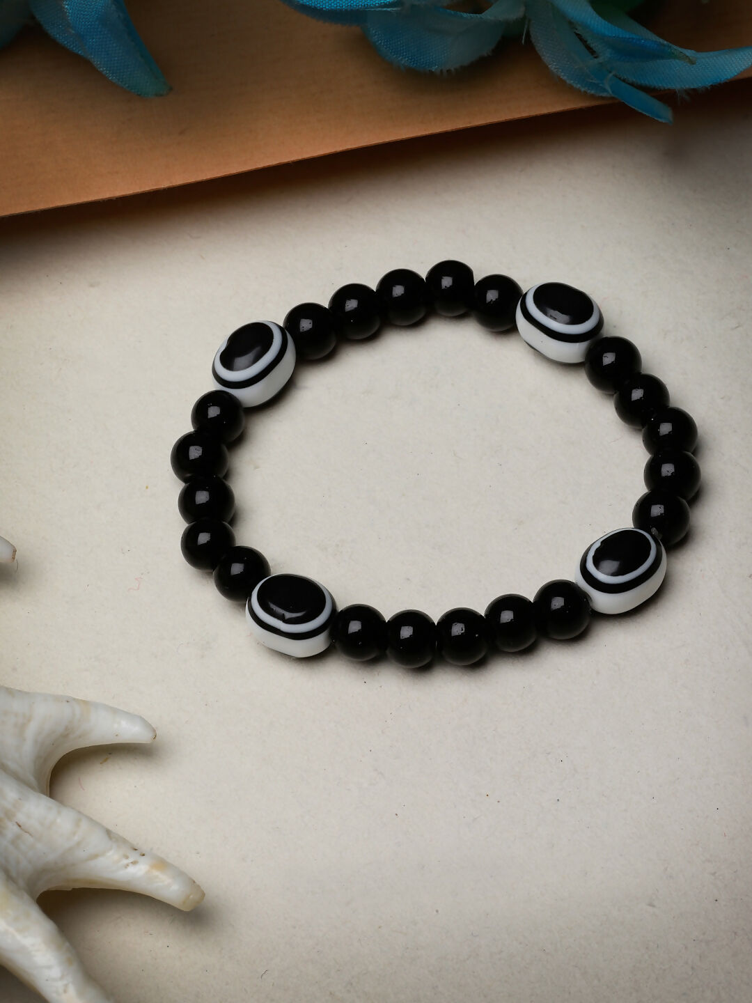 NVR Men & Women Evil Eye Beaded Adjustable Bracelet
