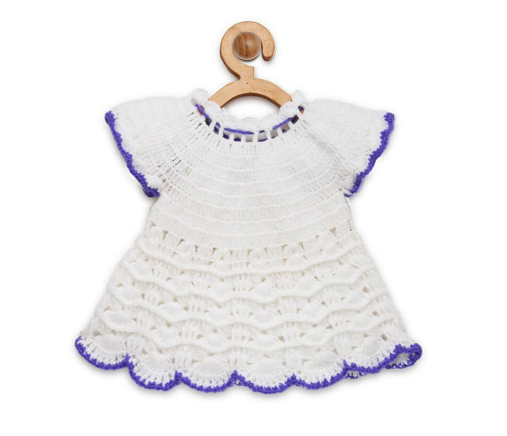 Chutput Kids Cute Design White Coloured Solid Frock