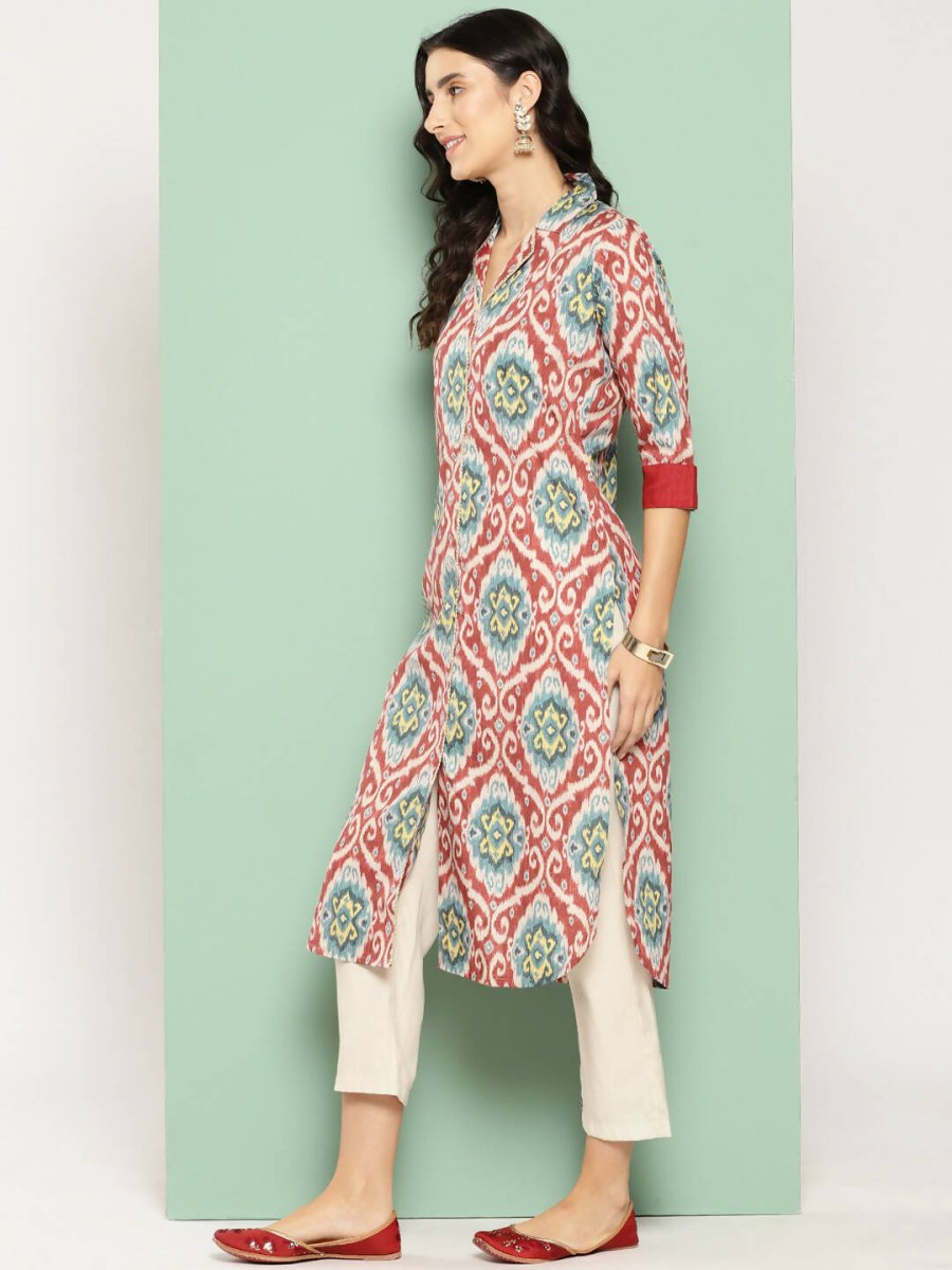 Ahalyaa Women's Traditional wear Kurta - Red