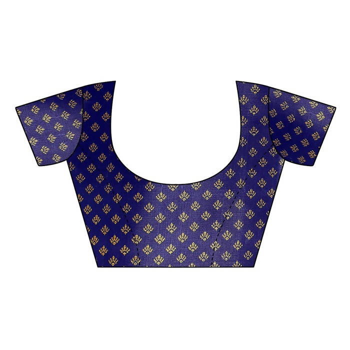 Vamika Navy Kalamkari Print With Jhalar Khadi Silk Saree (KITE NAVY)