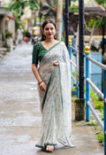 Green Pure Georgette Warli Saree with Unstitched Blouse - Hiral Fashion