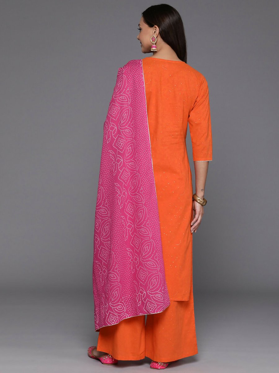 Ahalyaa Women's Traditional wear Kurta Set - Orange