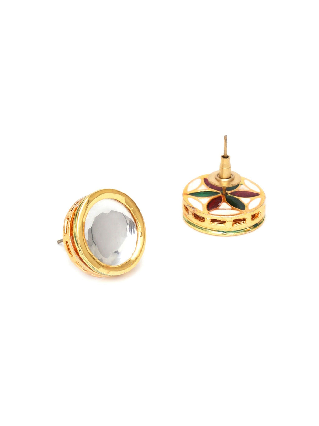 Kundan Studs (Gold) - Ruby Raang