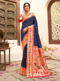 Shree Shyam Fashion Silk Blend Navy Blue Saree