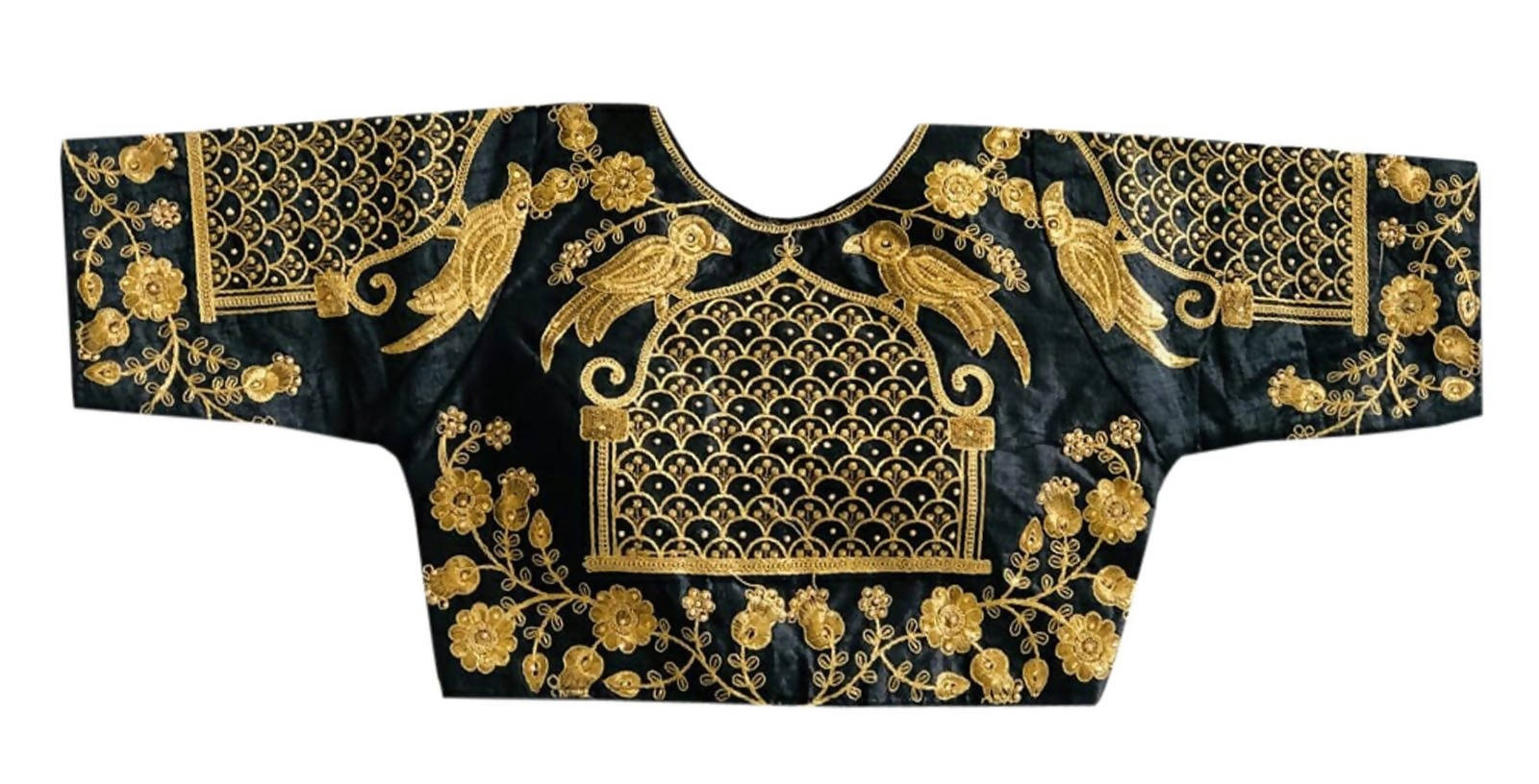 Vamika Black Banglori Silk Embroidery Blouse For Women