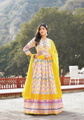Partywear Designer Offwhite Dola Silk Anarkali Suit With Dupatta - Ananta