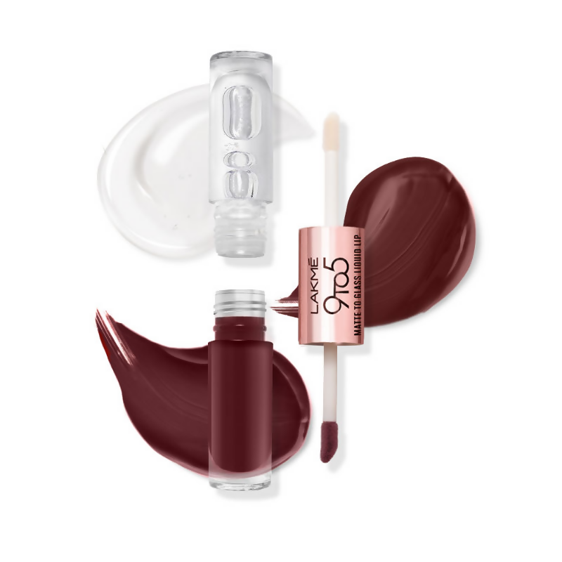 Lakme 9 To 5 Matte To Glass Liquid Lip - Bold In Red