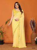 Partywear Designer Yellow Georgette Fancy Saree - Starwalk