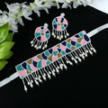 Mominos Fashion Johar Kamal Handicraft Multi Pearls Necklace with Earrings For Women