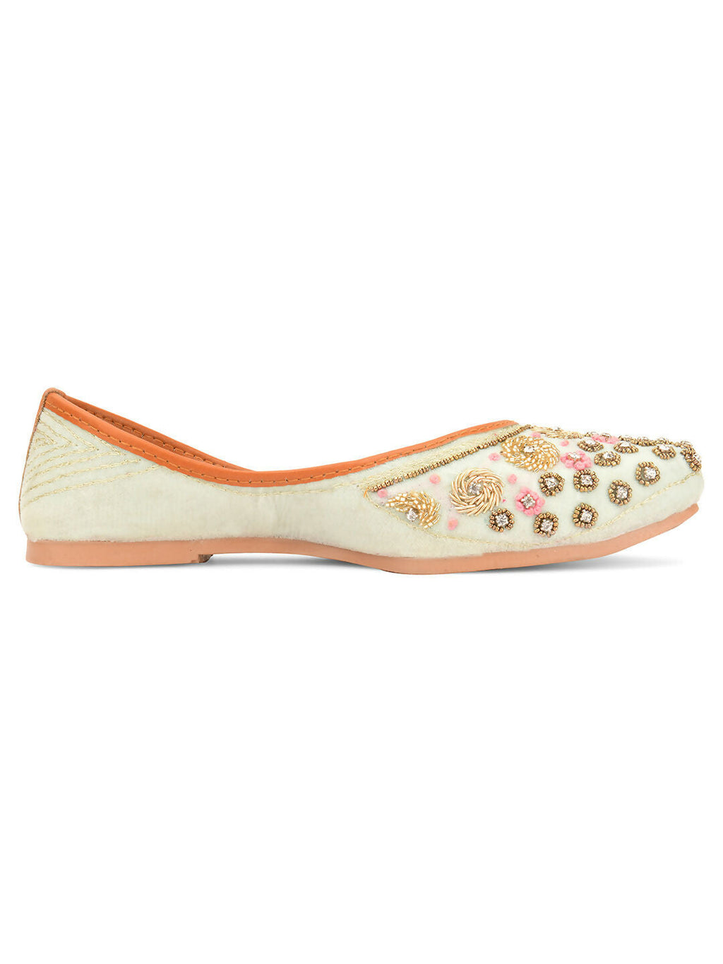 Desi Colour Women Indian Ethnic Footwear-Grey Emb