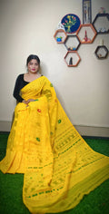 Exclusive Collection Handloom Dhakai Jamdani Saree - Pure Yellow