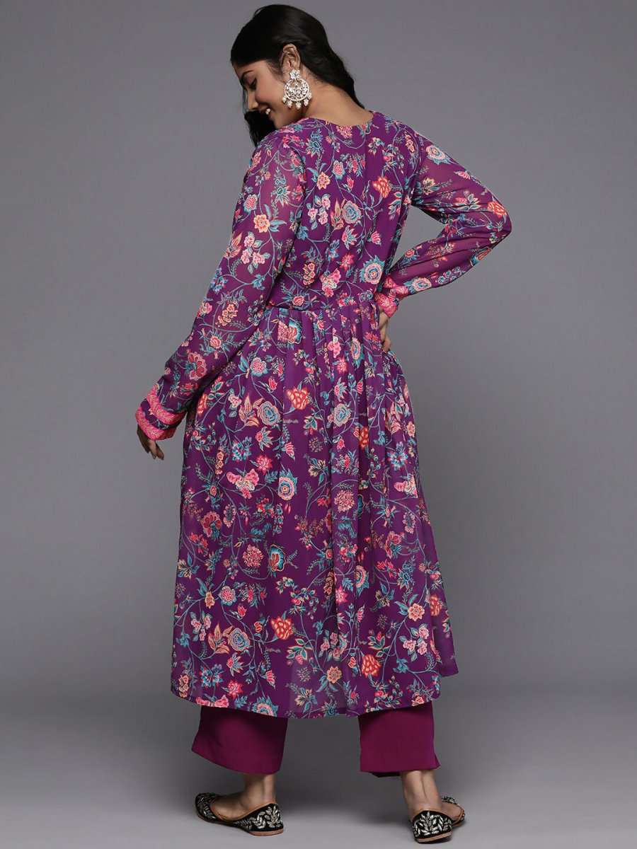 Ahalyaa Women's Traditional wear Kurta Set - Purple
